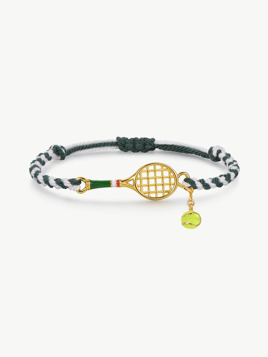 Tennis Racquet Cord Bracelet (Green)