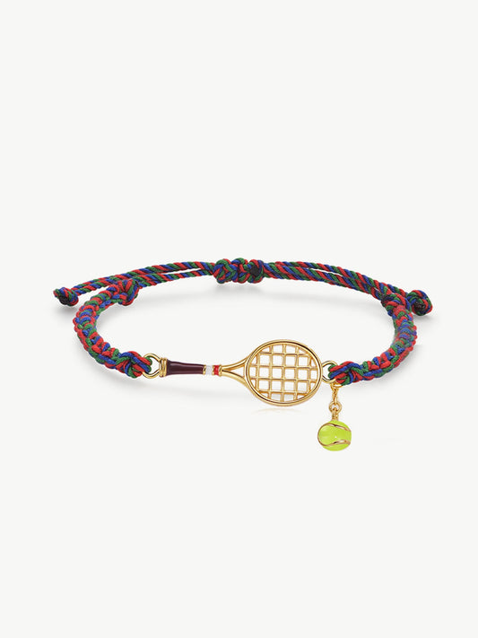 Tennis Racquet Cord Bracelet (Brown)